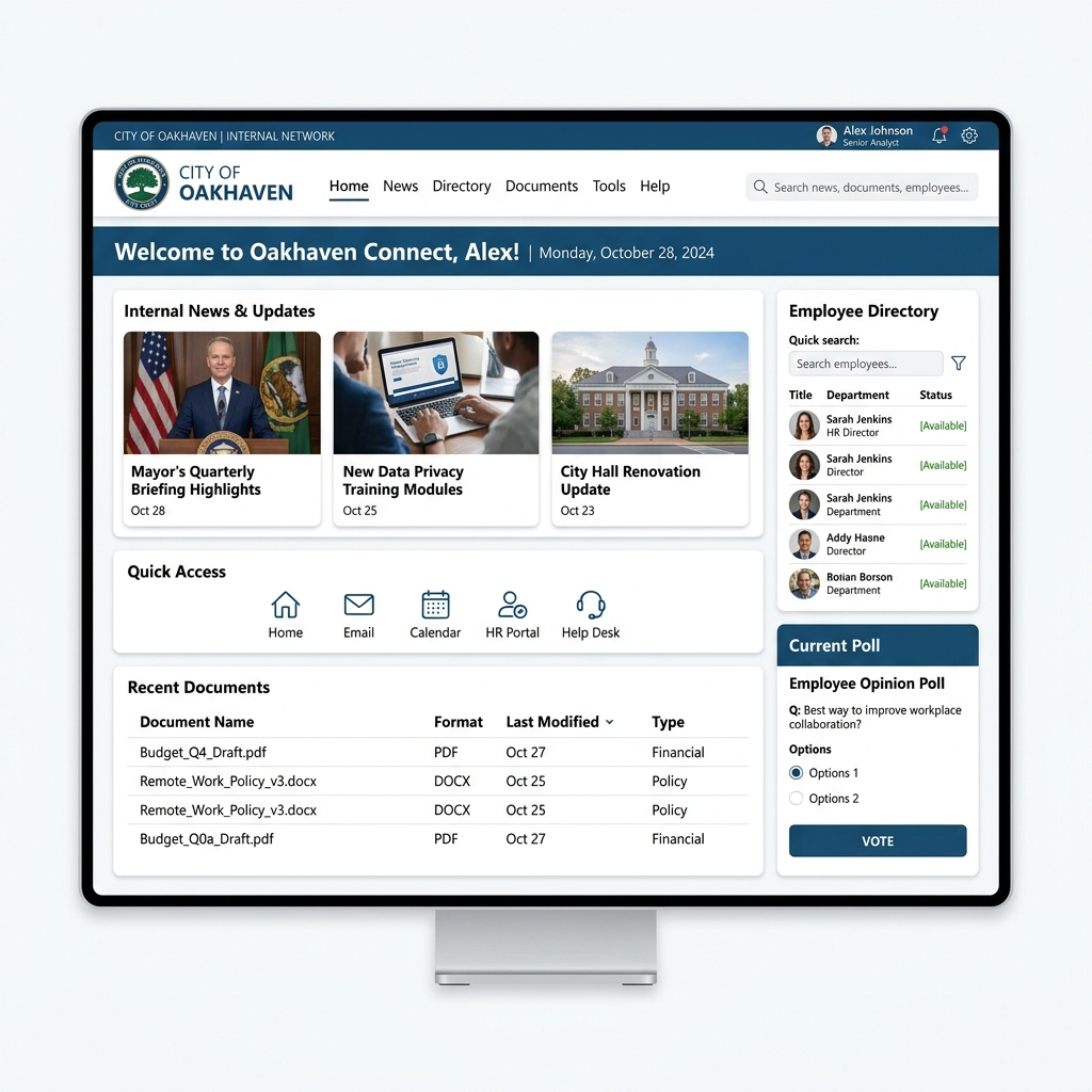 ADCA Intranet Portal Modernization Interface - Public Sector Client